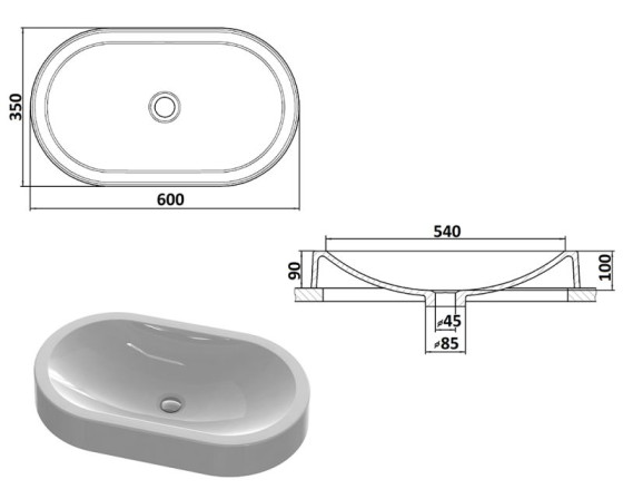 Раковина Snail Олимпия 150A100