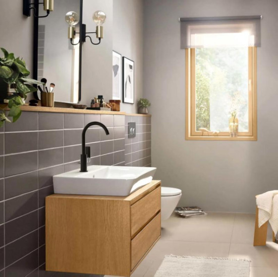 Смеситель для раковины Hansgrohe Rebris E 210 72576670 черный матовый
