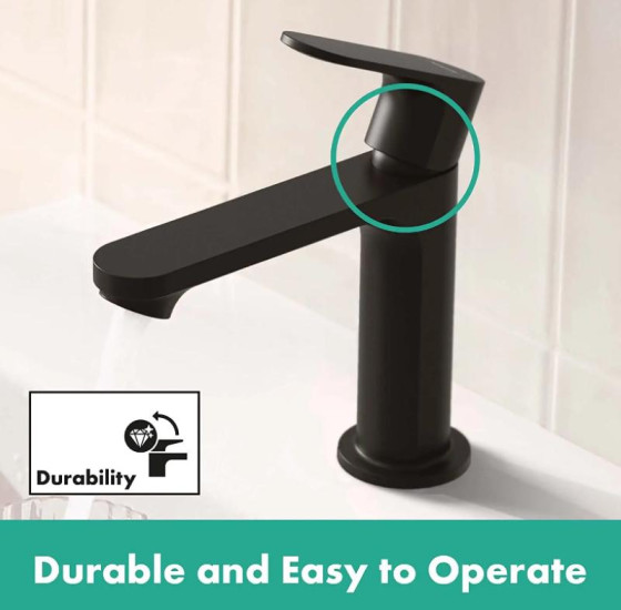 Змішувач для раковини Hansgrohe Rebris S 110 Coolstart 72519670 чорний матовий