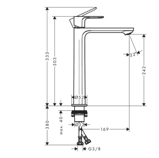 Смеситель для раковины Hansgrohe Rebris S 240 CoolStart 72582000