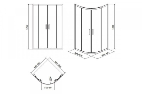 Душевая кабина Cersanit 90x90 S157-002