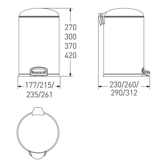 Відро для сміття Volle 14-05-53B чорне