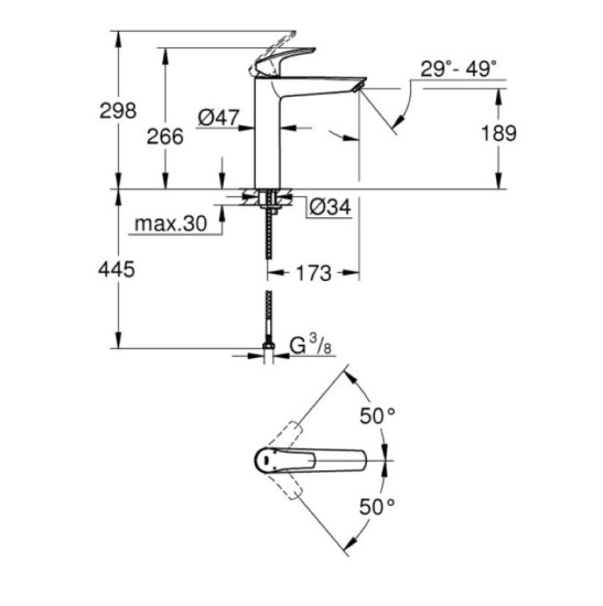 Смеситель для раковины Grohe Eurosmart New XL-Size 23971003