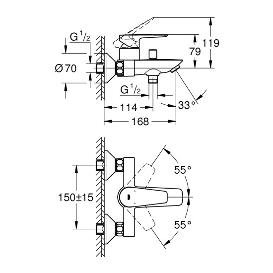 Змішувач для ванни Grohe QuickFix StartEdge 24198001