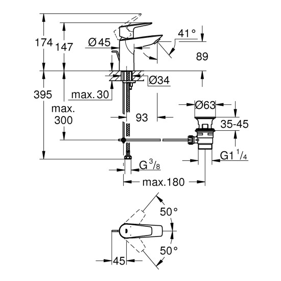 Смеситель для раковины Grohe QuickFix StartEdge 24196001