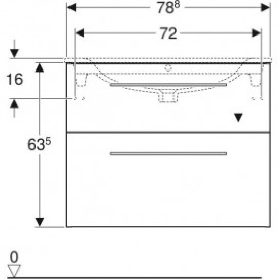 Тумба під умивальник Geberit Selnova Square slim rim (501.209.00.1) лава