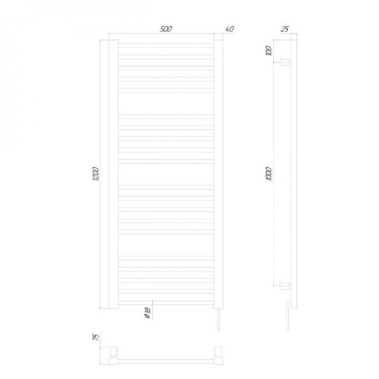 Полотенцесушитель Kosser Степ 1200х500/18 ER белый