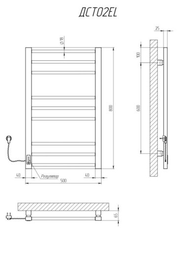 Полотенцесушитель Kosser Степ 800х500/9 EL белый