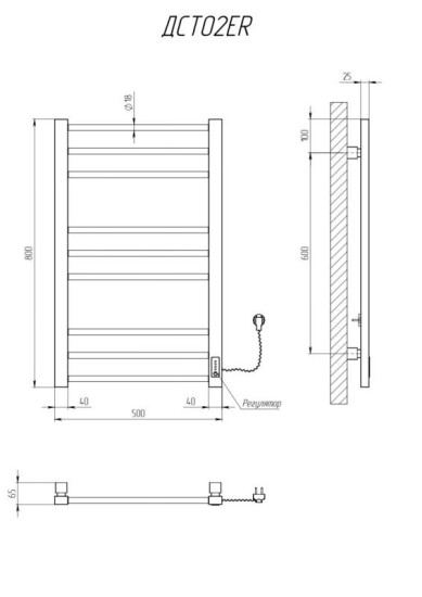 Рушникосушарка Kosser Степ 800х500/9 ER білий
