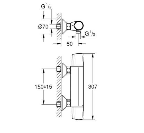 Смеситель термостатический для душа Grohe QuickFix Precision Trend New (34229002)