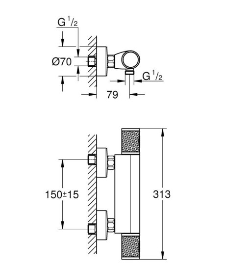Змішувач термостатичний для душу Grohe QuickFix Precision Feel (34790000)