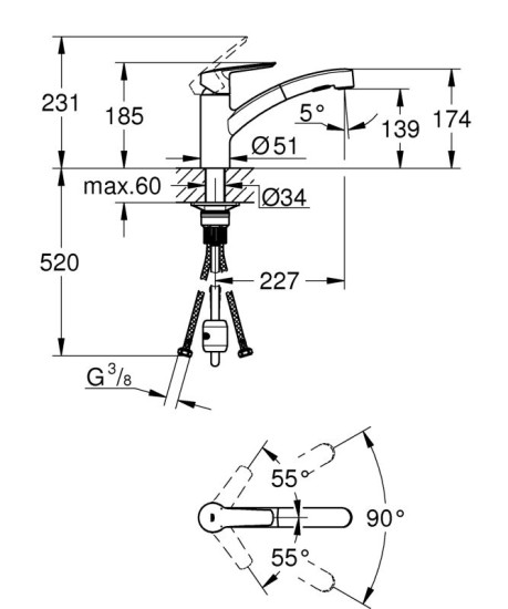 Кухонний змішувач Grohe QuickFix Start (303072431)