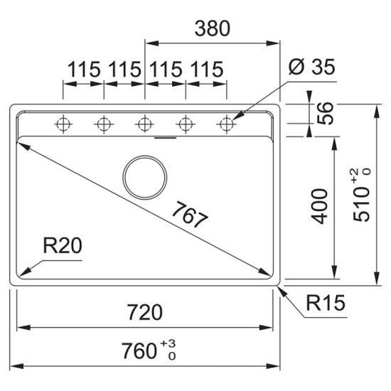 Кухонная мойка Franke MRG 610-72 TL серый камень (114.0661.770)