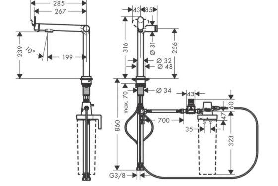 Кухонний змішувач Hansgrohe Aqittura M91 76804000