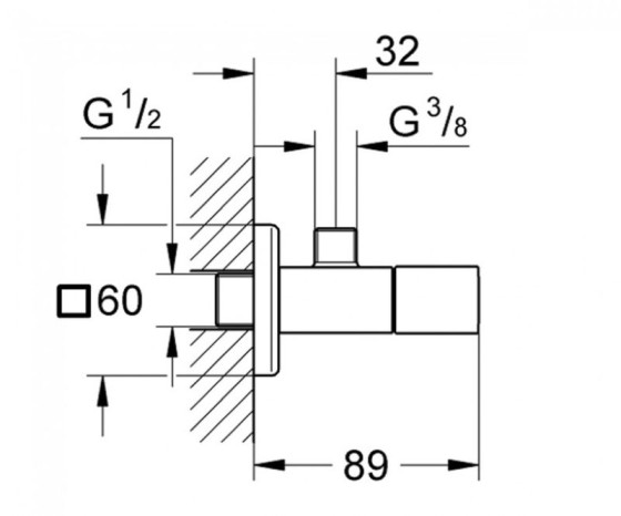 Запірний вентиль Grohe Eurocube 22012000