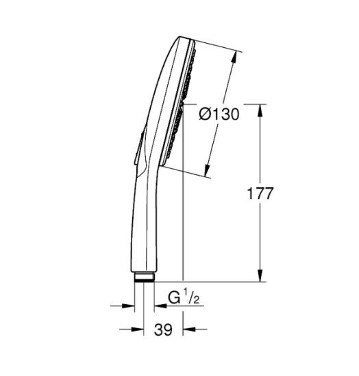 Лійка для ручного душу Grohe Rainshower Smartactive 130 26574GL0 холодний світанок