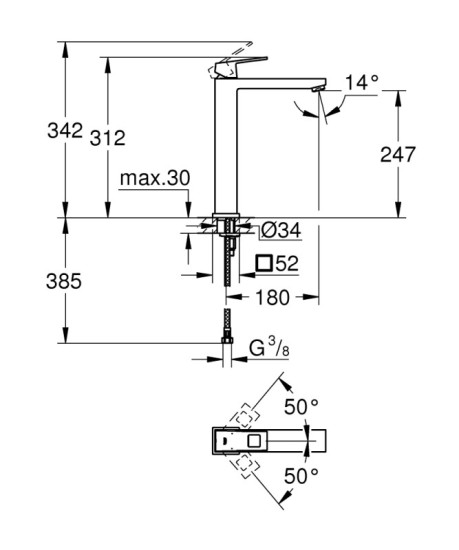 Змішувач для раковини Grohe Eurocube 23406AL0