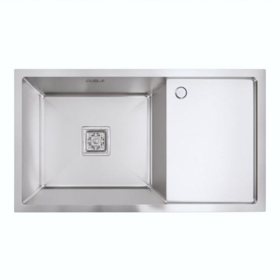 Кухонная мойка Platinum Handmade 780x500 L (один отвір, квадратний сифон, 3,0/1,0)