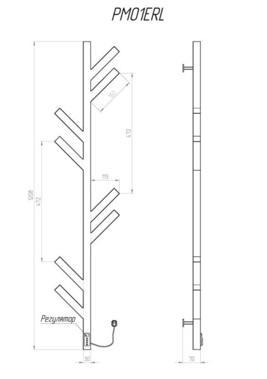 Полотенцесушитель Kosser Мадера 1208x255 белый