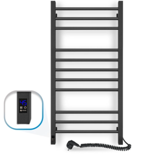 Рушникосушарка Navin Класік Квадро 500x1000 Sensor 12-216053-5010 правий, таймер, чорний муар