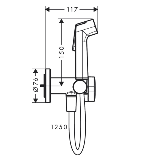 Гігіенічний душ зі змішувачем Hansgrohe Bidette 1jet S, хром (29232000)