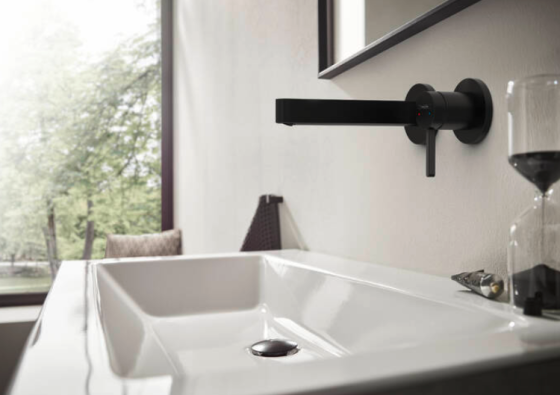 Смеситель для раковины скрытого монтажа Hansgrohe Finoris 76051670 черный матовый