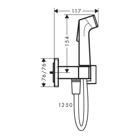 Гигиенический душ со смесителем Hansgrohe Bidette 1jet E, белый матовый 29233700
