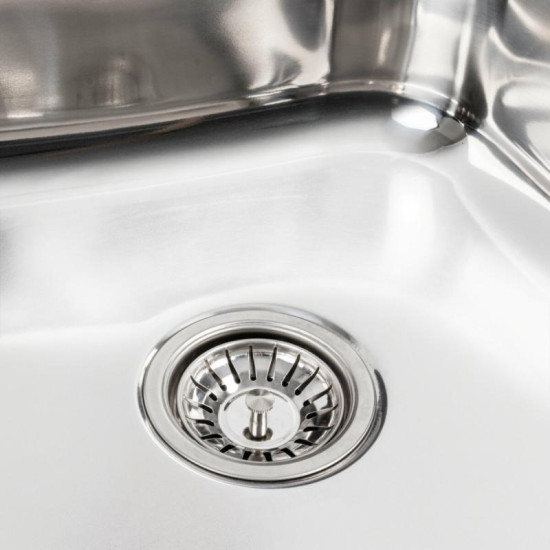 Кухонная мойка Platinum 6060 R Полированная (0,7/160 мм)