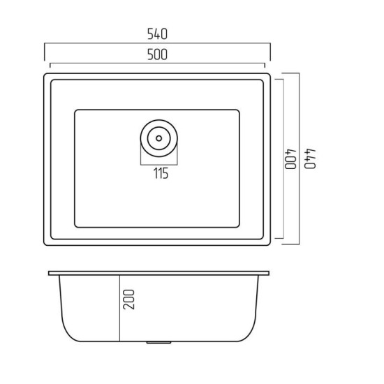 Кухонная мойка Platinum 5444 OASIS матовая Шоколад