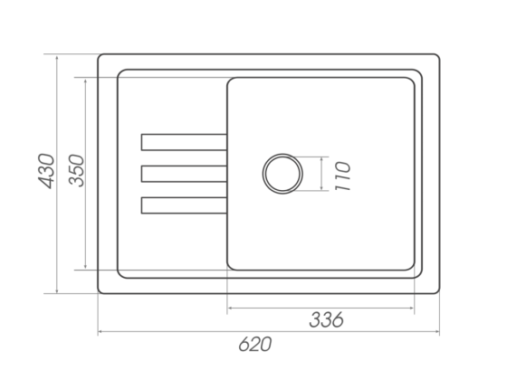 Кухонная мойка Platinum 6243 LIANA матовая Белоснежная