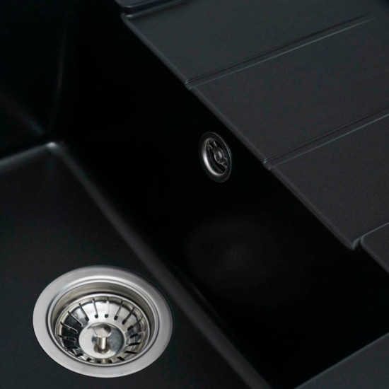 Кухонная мойка Platinum 6550 INTENSO матовая Чорная