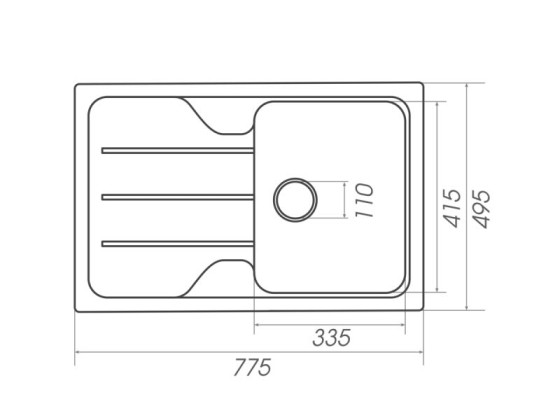 Кухонная мойка Platinum 7850 VERONA матовая Чорный металлик