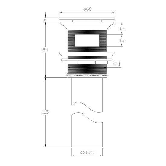 Донный клапан Volle с переливом Solid surface 90-00-060