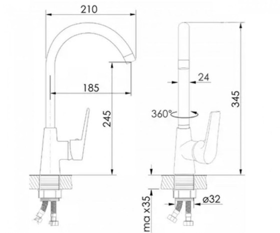 Кухонний змішувач Imprese KRASA f03408601AA