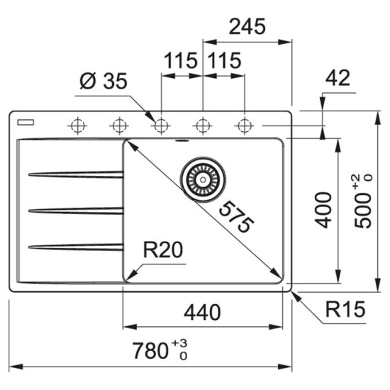 Кухонна мийка Franke Centro CNG 611-78 TL (114.0699.238) чорний матовий