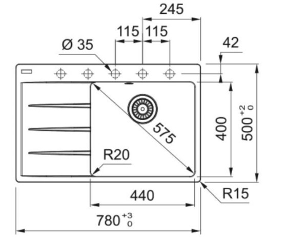 Кухонная мойка Franke Centro CNG 611-78 TL (114.0699.239) черный матовый