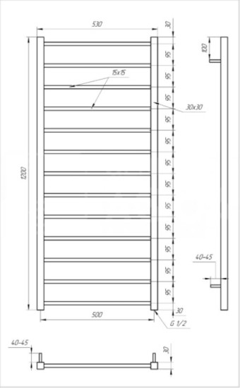 Рушникосушарка Genesis Aqua Flat 120x53 чорний