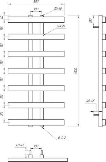 Полотенцесушитель Genesis Aqua Symmetry 100x50 белый