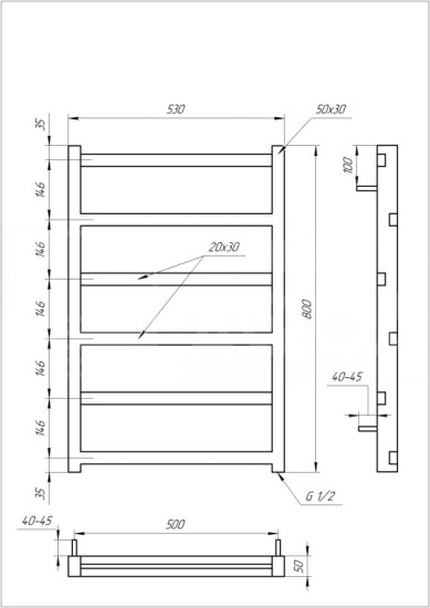 Рушникосушарка Genesis Aqua Level 80x53 чорний
