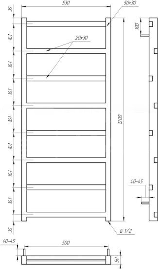 Рушникосушарка Genesis Aqua Level 120x53 чорний