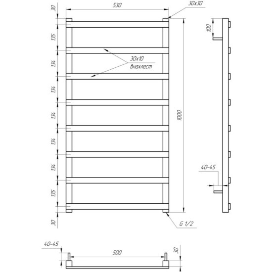 Рушникосушарка Genesis Aqua Basis Light 100x53 білий