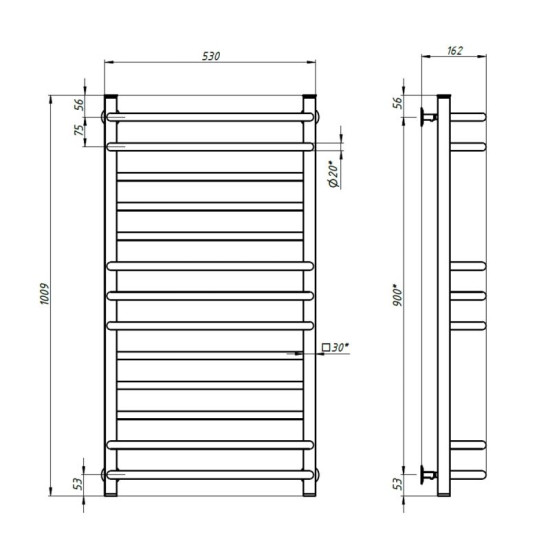 Рушникосушарка Navin Грандіс 500x1000 чорний муар 00-208050-5010