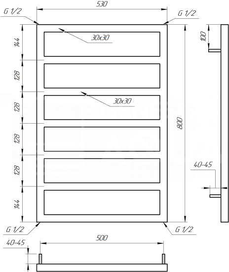 Рушникосушарка Genesis Aqua Jazi 80x53 чорний