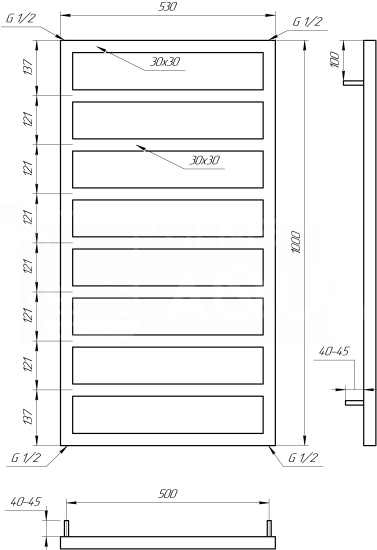 Полотенцесушитель Genesis Aqua Jazi 100x53 белый