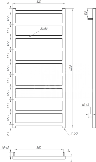 Рушникосушарка Genesis Aqua Bud 120x53 білий