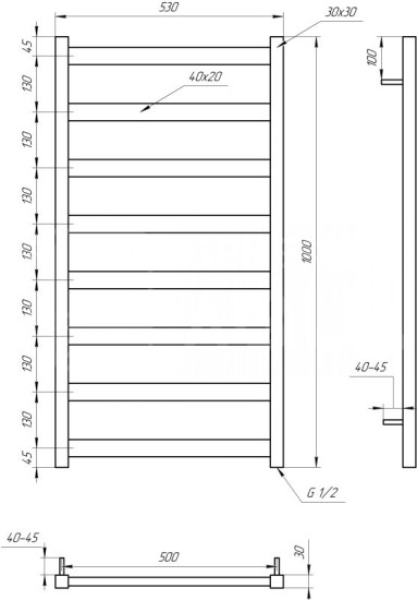 Рушникосушарка Genesis Aqua Maxi 100x53 білий