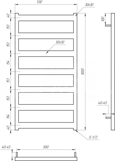 Рушникосушарка Genesis Aqua Nova 100x53 чорний