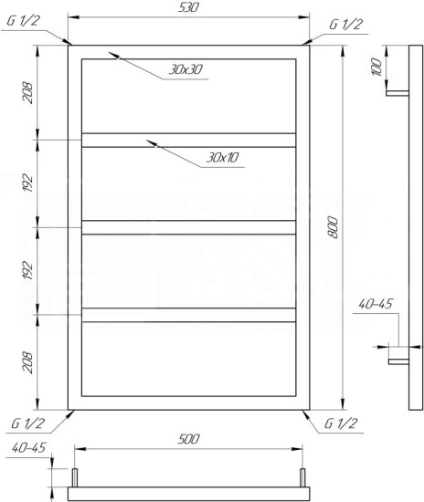 Полотенцесушитель Genesis Aqua Mogiana 80x53 белый