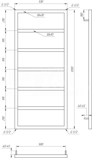 Рушникосушарка Genesis Aqua Mogiana 120x53 чорний