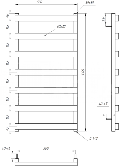 Полотенцесушитель Genesis Aqua Fancy 100x53 белый